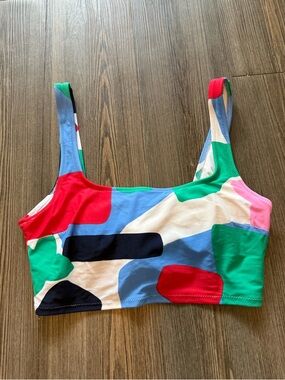 Aerie Multicolored Scoop Neck Bikini Top